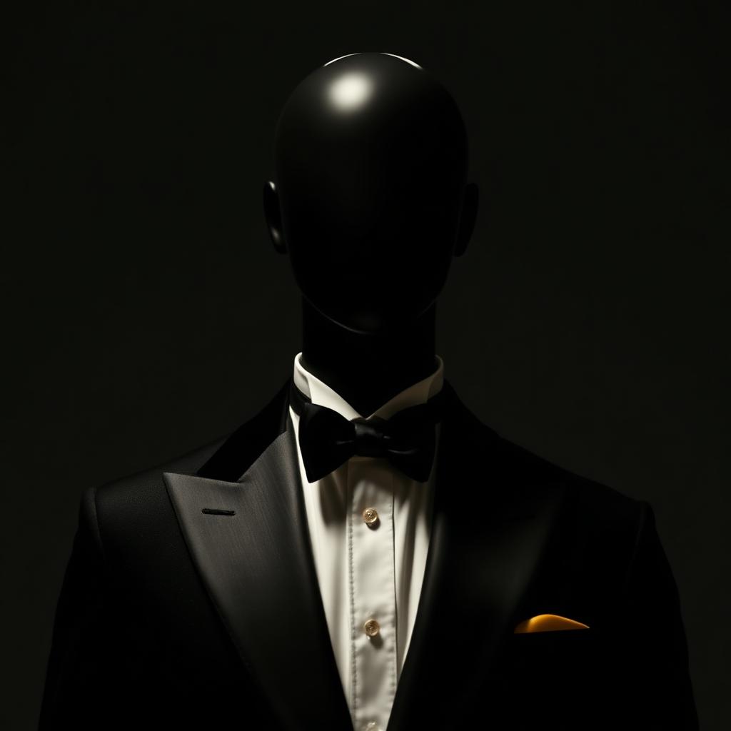 After: bespoke Iyke Collection black tuxedo with gold accents